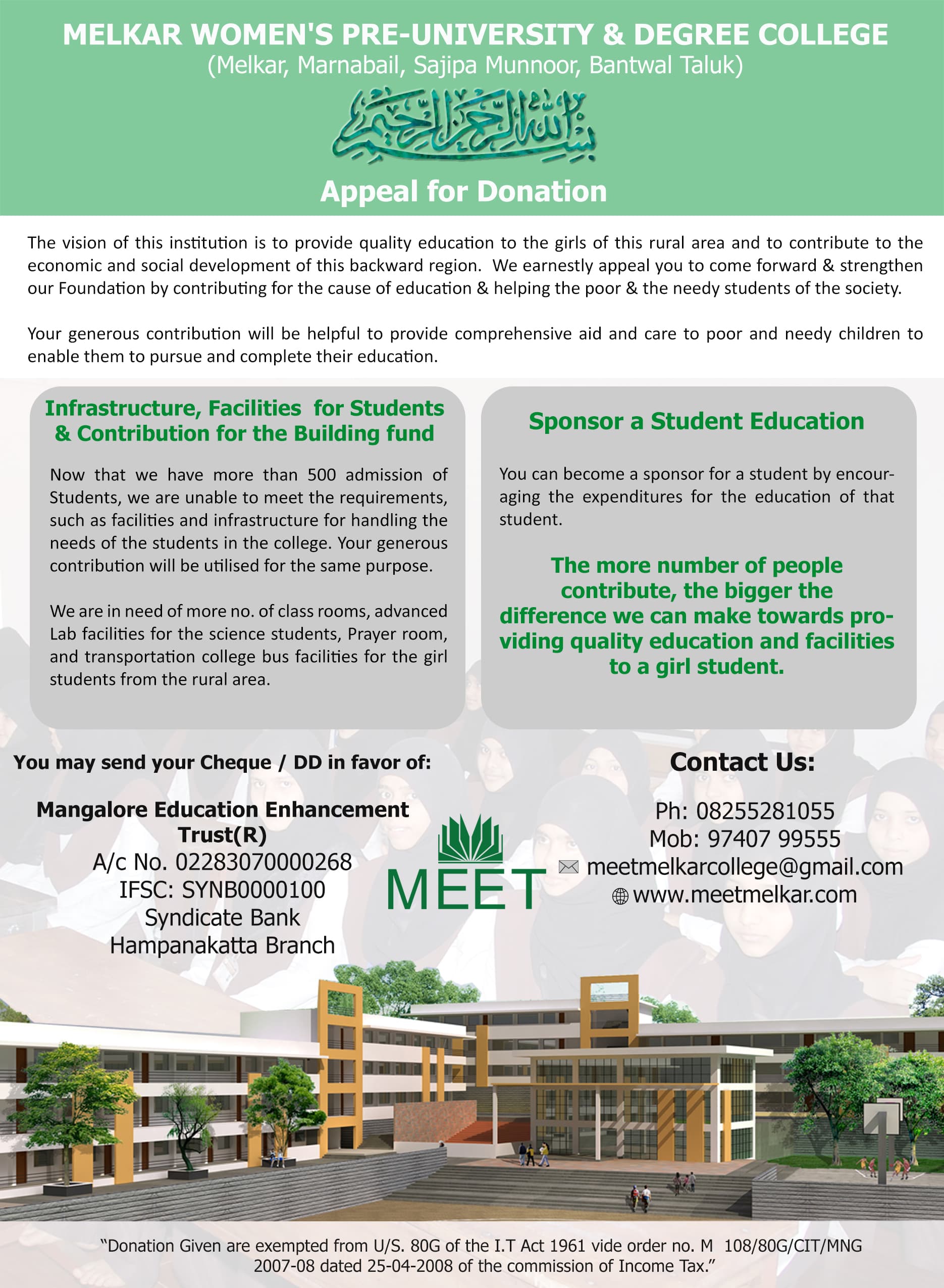 Melkar Women's College appeal